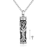 VERECICLYS925 Sterling Silver Ashes Cremation Pendant Necklace Urn for Ashes Sterling Silver Jewelry for Women V6