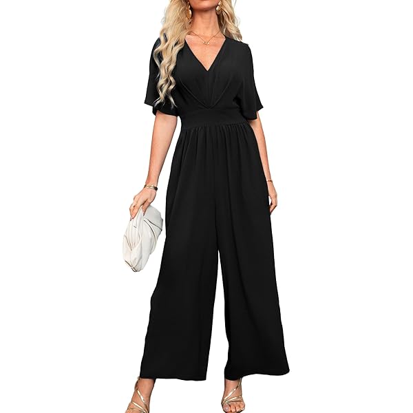 Amazon.com: JASAMBAC Womens Wide Leg Jumpsuits One Piece