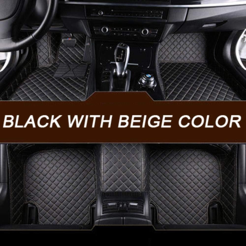 MZLJL Car foot Mats,Auto car floor Foot mat For Dodge Journey Caliber Avenger Challenger Charger waterproof accessories only for right hand drive,Black with beige