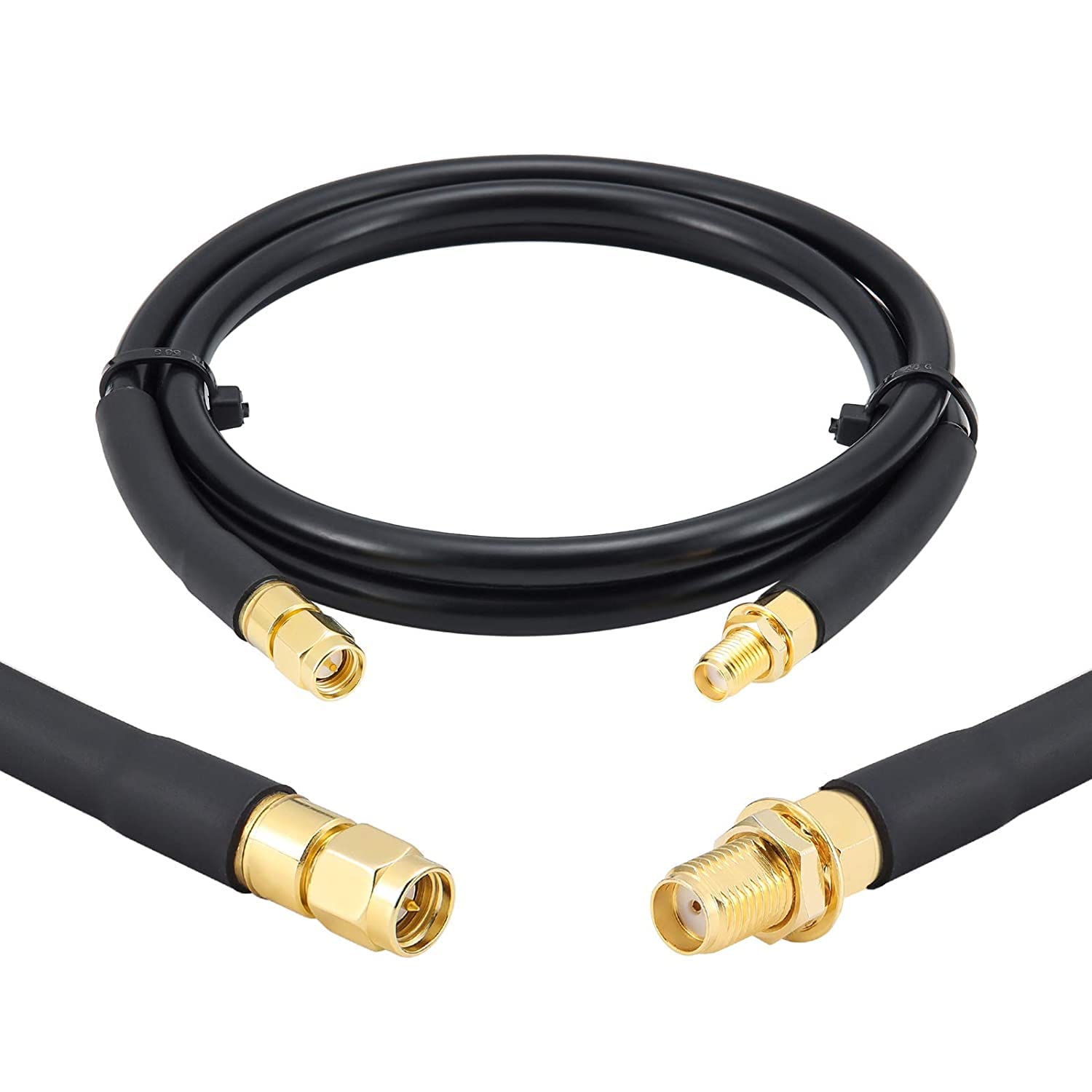 MOOKEERF 0.9Meter/3ft SMA Male to SMA Female Coax Extension Cable, 50 Ohm KMR240 Low Loss SMA Coax Coaxial Cable with SMA Connectors for 3G/4G/5G/LTE/ADS-B/WiFi/RF/Ham/Radio (Not for TV)