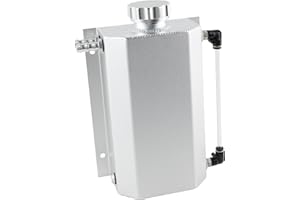 BAGARAATAN Universal Coolant Overflow Tank，2L Coolant Reservoir Tank Coolant Level Monitoring Coolant Reservoir Expansion Tank Coolant Recovery Tank（Silver）