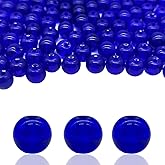 PAMIR TONG 400pcs 8mm Round Glass Beads for Bracelet Pretty Smooth Loose Beads for Necklace-Earring-Jewelry Making and DIY Crafts (Royal Blue)