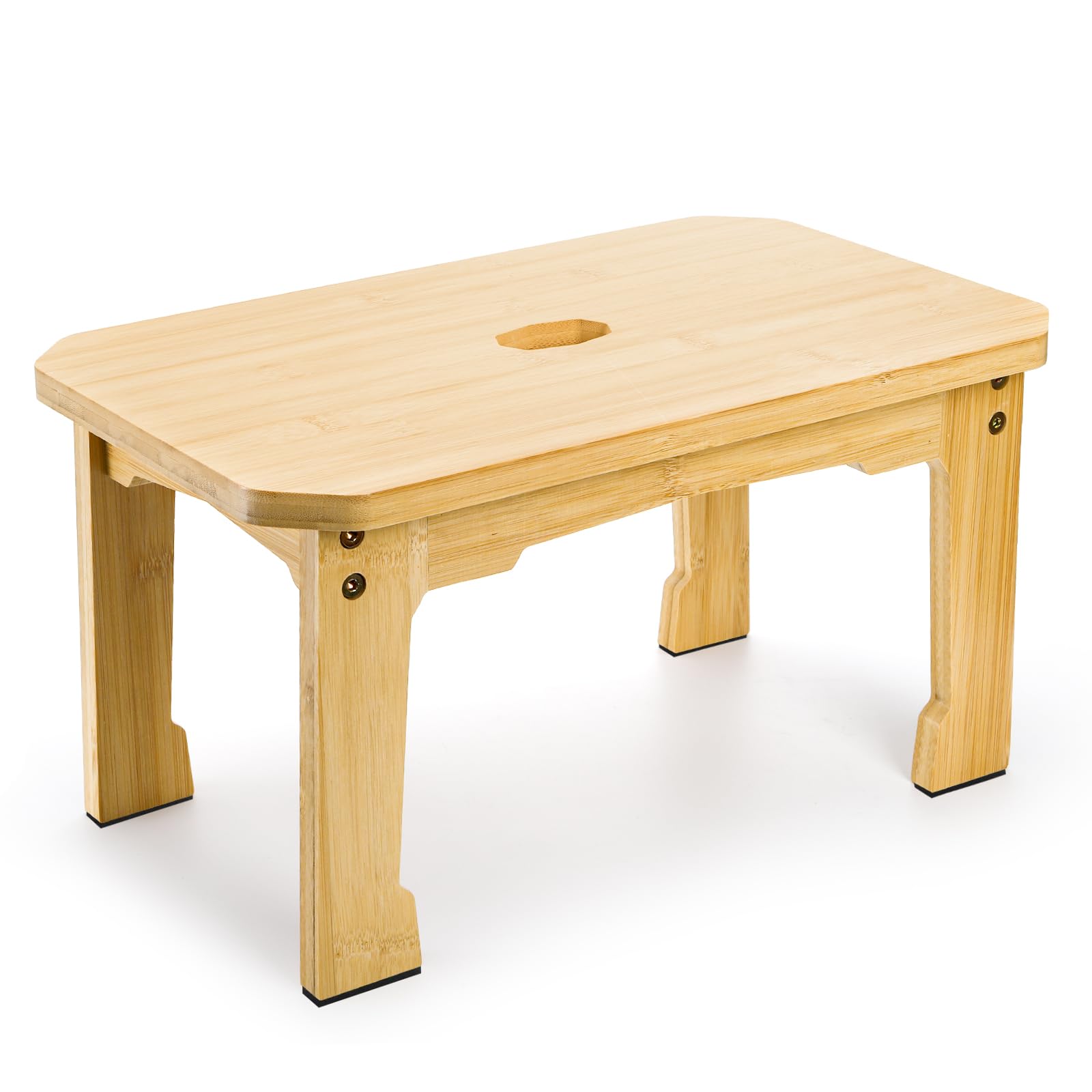 Photo 1 of ZAVOOS Bamboo Step Stool, Sturdy Bedside Step Stool with Non-Slip Feet Pads for Kids, Heavy Duty Small One Step Footstool for Bedroom Kitchen Bathroom, 500 Lbs Load Capacity