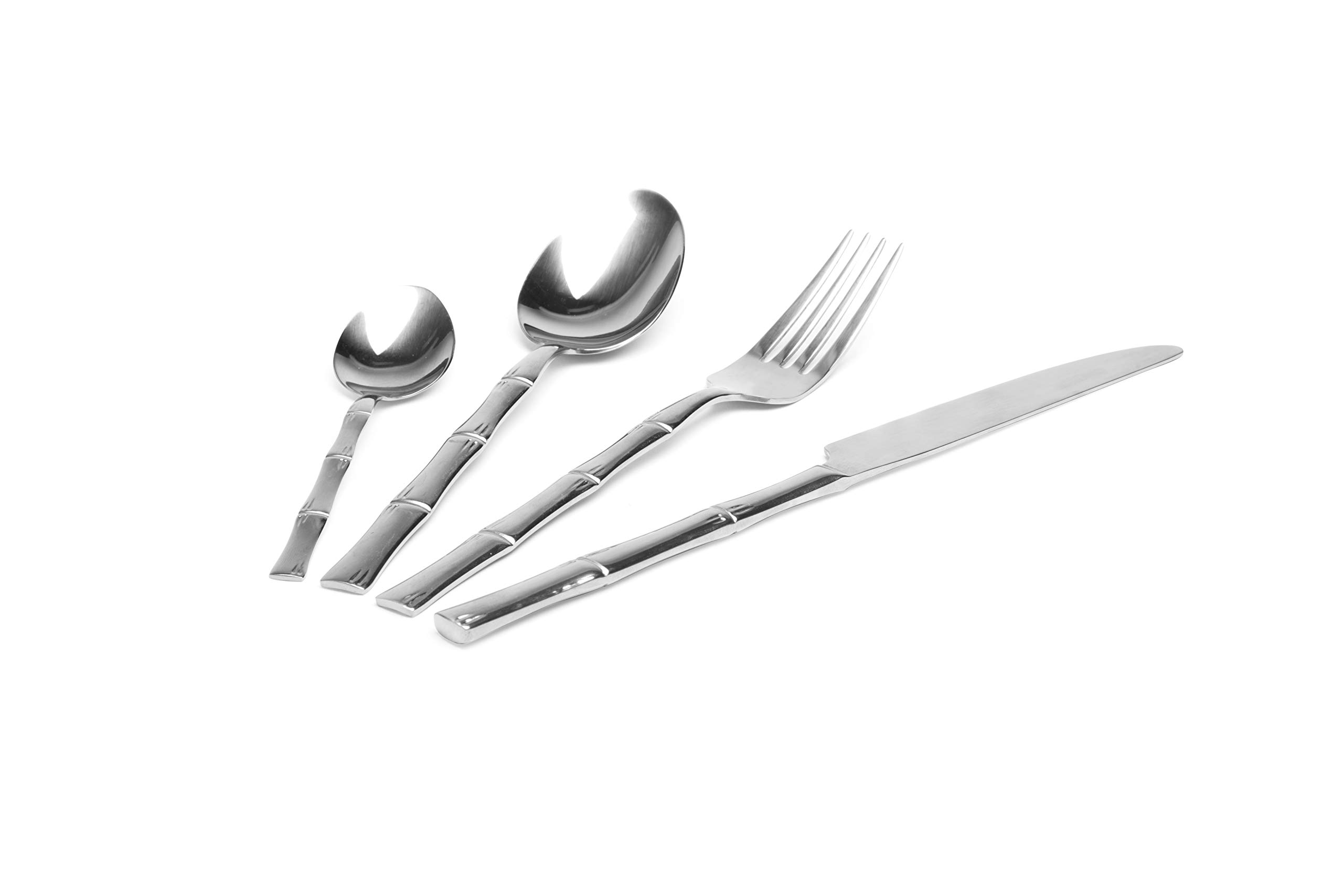 Excelsa Bamboo Cutlery Set 24 Pieces, Stainless Steel 18/0