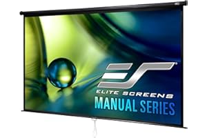 Elite Screens Manual Series, 100-INCH 16:9, Pull Down Manual Projector Screen with AUTO LOCK, Movie Home Theater 8K / 4K Ultra HD 3D Ready, 2-YEAR WARRANTY, M100UWH, 16:9, Black