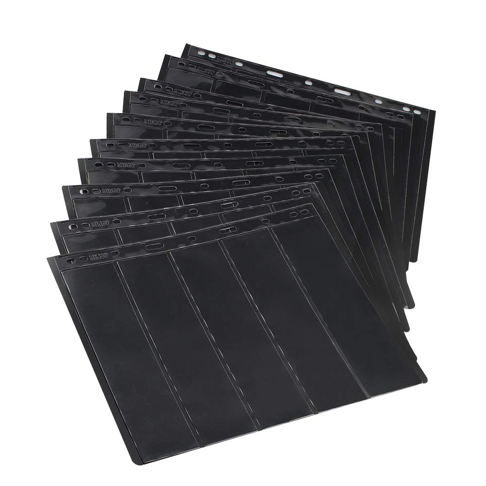 color tree 10pcs Stamp Stock Pages Sheets Double Sided 5 Strips 9 Binder Holes