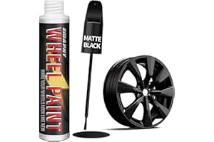SMAPHY Matte Black Rim Touch Up Paint, Flat Black Wheel Paint Pen for Metal, Enamel, Car Wheel Scratch Repair, Universal Satin Matte Black for rims, Black Car Rim paint for Wheel Curb Rash, Scratches