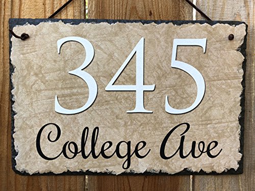 Sassy Squirrel Beautifully Handcrafted and Customizable Slate Home Address Plaque (12"x8", 12"x6", 18"x10" or 16"x10") House Sign with and mounting Hardware. Improve The Curb Appeal of Your Property - Thumbnail 7