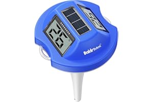 BaldrTherm Solar-Powered Floating Pool Thermometer, High Precision, Dual-Sided Anti-Fog Display for Outdoor Pools, Spas & Aquariums(Blue)