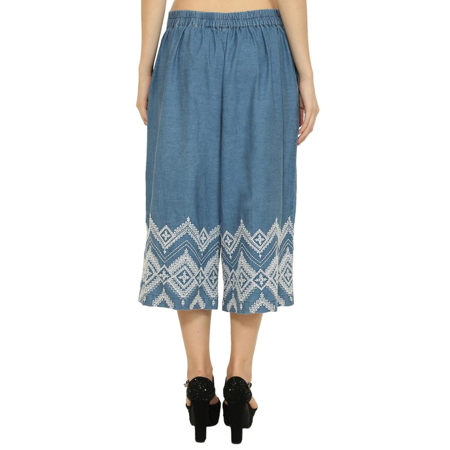 goodwill women's casual wear solid blue trouser