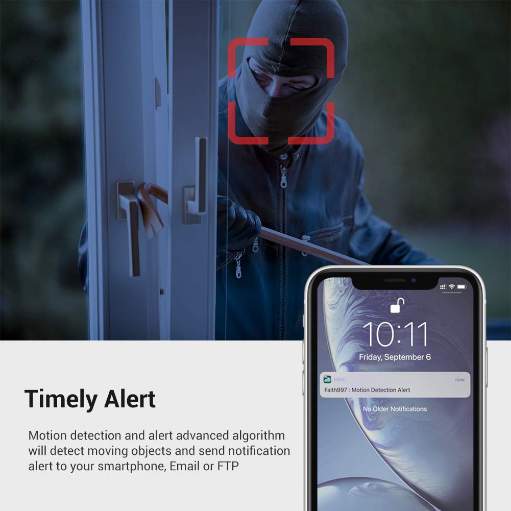 Home Security Camera, Enow-YL Baby Monitor Wireless Pet IP Camera 1080P HD Indoor Wifi Dome Camera with Motion Detection Night Vision 2 Way Audio Cloud Service, Work with Alexa (Black)