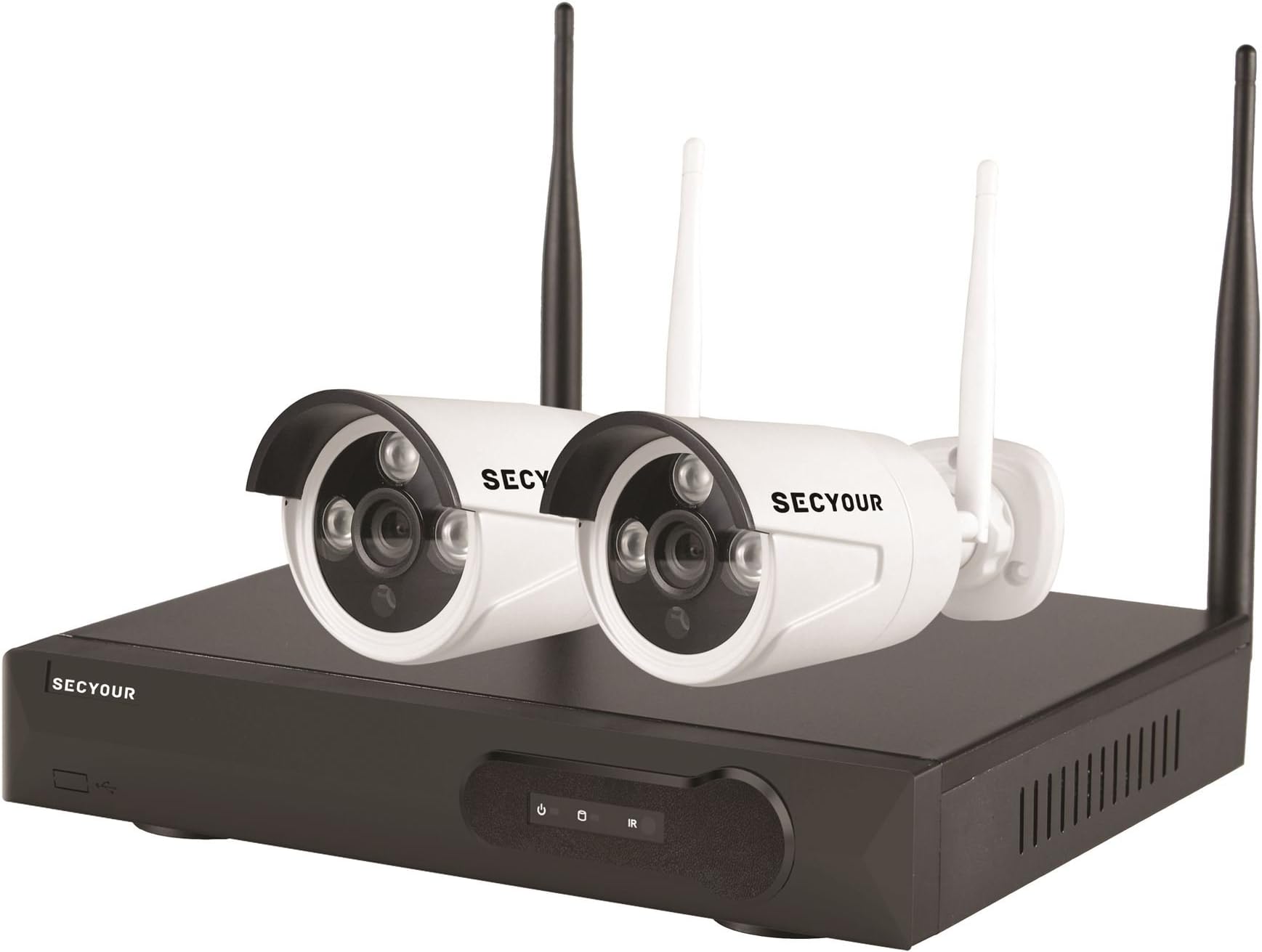 SECYOUR 8 Channel Wireless 2mp 1080p NVR + 2 Wireless Outdoor Bullet Cameras 1TB HDD IP66 CCTV Home Security System Kit
