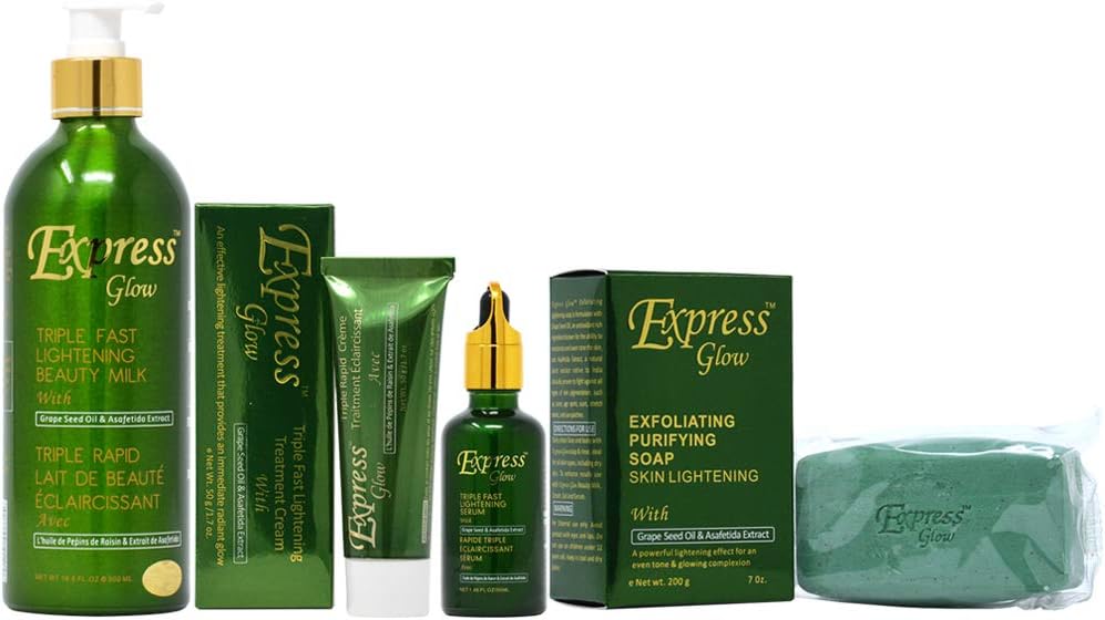 Express Glow Package II (Lotion 16.8oz + Soap 7oz + Cream 1.7oz + Serum 1.66oz)