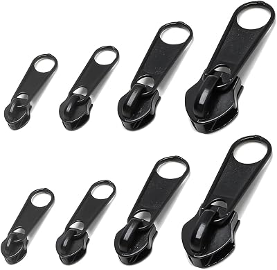 Jc.upin 8Pcs Zipper Pull Replacement Kit, Zinc Alloy UK Zip Pullers
