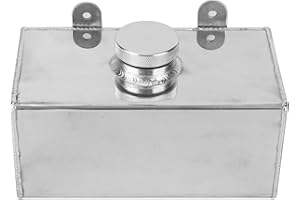 Qiilu Washer Reservoir Tank, Aluminium Windscreen Washer Bottle 2L Polished Intercooler Spray Tank Universal Car Parts