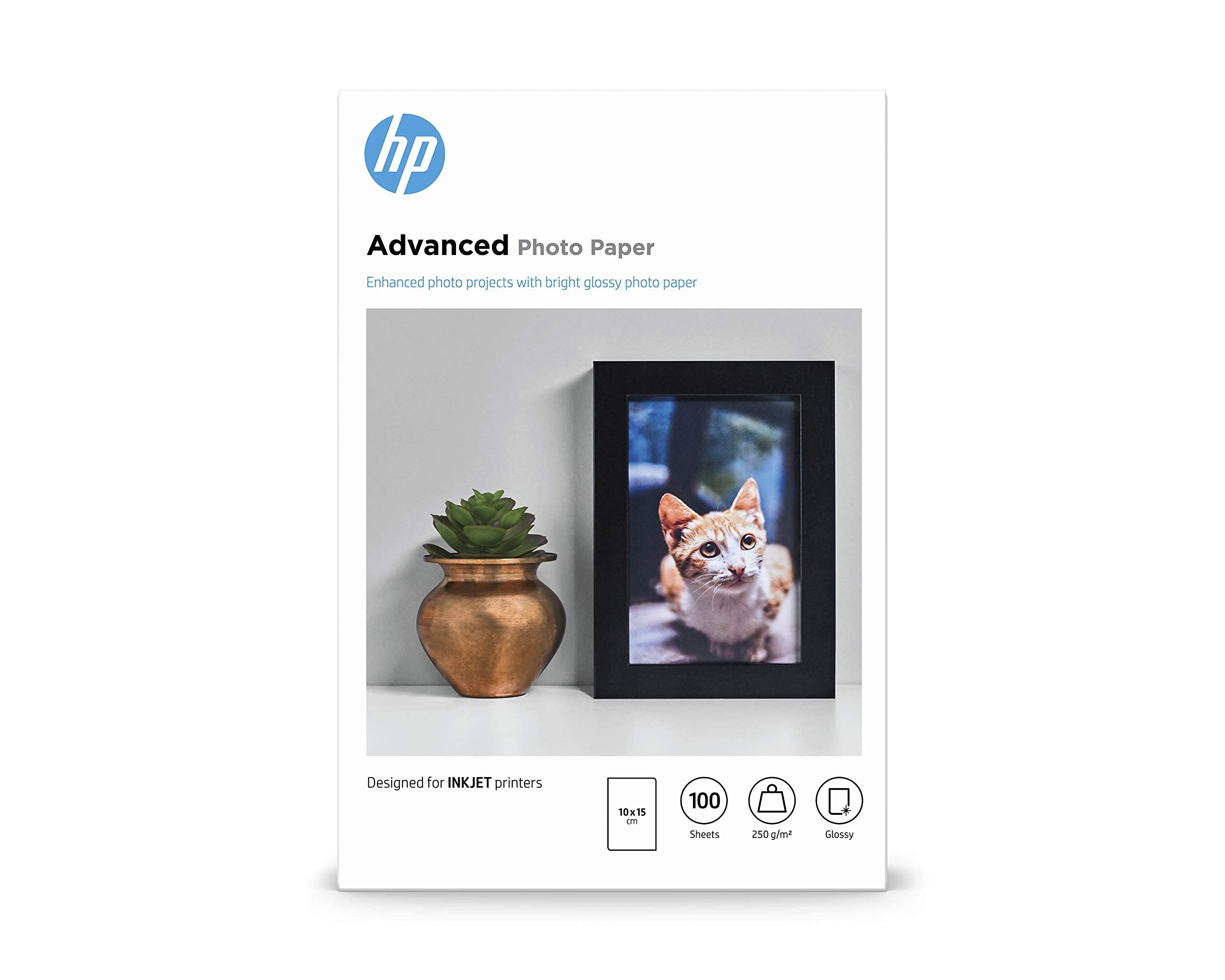 HP InkJet Photo Paper, White, 100 Sheets