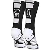 ChalkTalkSPORTS Custom Team Socks | Choose Your Number | Youth & Adult Performance Socks - Black