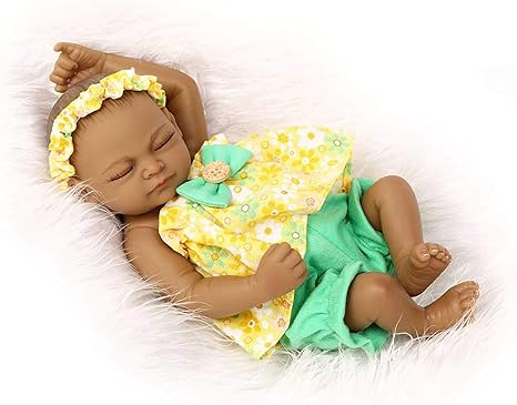 Amazon Co Jp 黒い肌の柔らかいシリコーン新生児人形男の子の女の子10 6インチ27cm手作りのリアルな見た目の赤ちゃん生まれ変わった人形子供のための ホーム キッチン