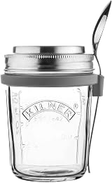 Kilner 0.35 L Breakfast Jar Set with Stainless Spoon Measuring Lid