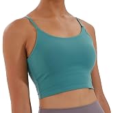 Women's Strappy Stretch Sports Bra Longline Yoga Tank Top Fitness Bra Workout Camisole Crop Tops for Teen Girl