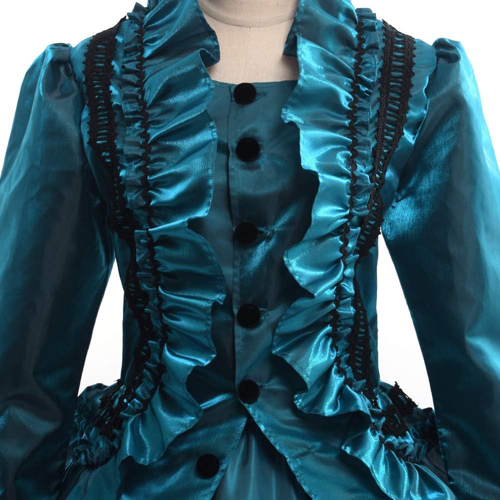 GRACEART Womens Medieval Victorian Fancy Dresses with Crinoline Palace Royal Masquerade Vintage Costume (S, Green) - Image 5
