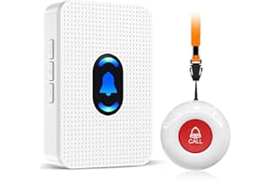 Daytech Caregiver Pager Wireless Senior Alarm Call Button Emergency Panic Button Call Bell Alert System for Elderly/Pregnant/