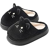 seemehappy Cute Fuzzy Cat Slippers Cozy House Slippers Non-Slip Slippers for Women Men Indoor & Outdoor Shoes