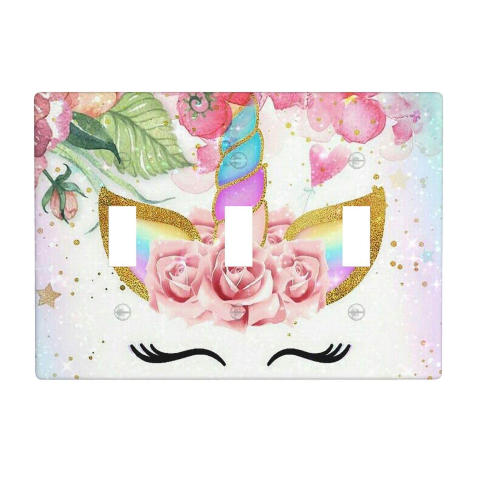 Unicorn Pink Triple Toggle Light Switch Cover