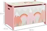 ZONEKIZ Toy Box with Lid Pink Safety Hinge Cute Design 39x60x37 cm view 7