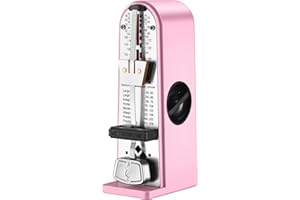 RIVVTA Mechanical Metronome, Metronome for Piano, Guitar, Bass, Violin, Drums & Other Instruments, Loud Sound and High Precision Track Beat for Beginners,Pink