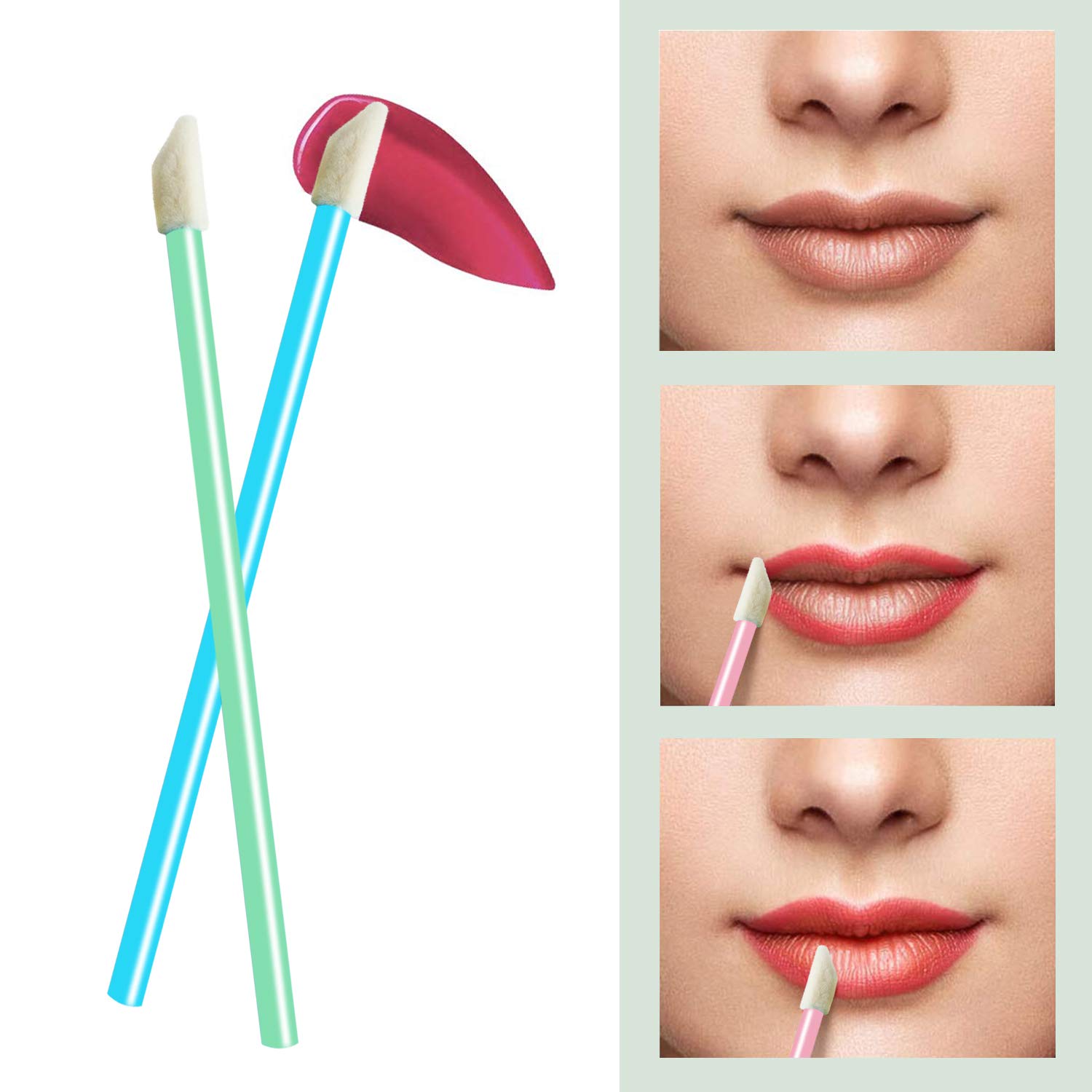 Disposable Lip Brushes Make Up Brush Lipstick Lip Gloss Wands Applicator Tool Makeup Beauty Tool Kits … (500 LIP BRUSH): Beauty