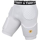 Dialudon Football Girdle Adult Padded Compression Shorts 5-Pads Girdle Hip and Thigh Protector for Baseball Football Basketball Black