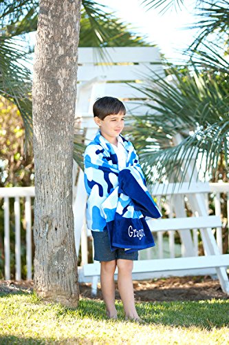 VIV & LOU High Fashion Print Beach Towel can be Personalized or Monogrammed (Personalized Cool Camo)