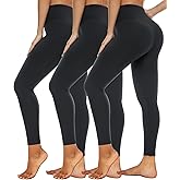 Hi Clasmix 3 Pack Leggings for Women-High Wasited Tummy Control Yoga Pants Clothing for Workout Athletic Lounge