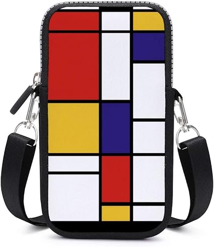 Amazon モンドリアン ペインティング スマホポーチ 携帯ポーチ スマホ ショルダーポーチ ショルダーバッグ ミニバッグ 斜めがけ ポシェット 可愛い ワンショルダー お財布ポシェット おしゃれ ケース カバー 通販