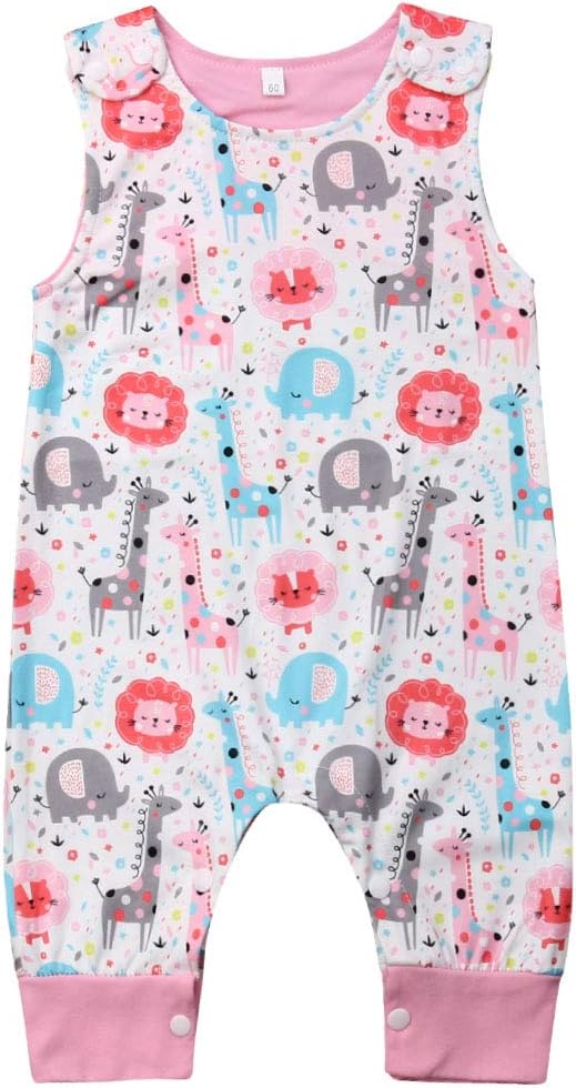 Newborn Baby Boys Girls Animal Dinosaur Romper One Piece Jumpsuits Sleeveless Summer Outfits