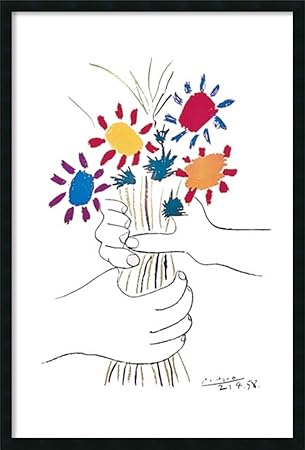 Amazoncom Framed Art Print Hands With Bouquet Fleurs Et