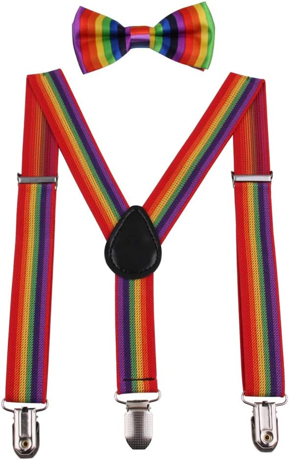 Child Kids Suspenders Bow Tie for Boys and Girls Adjustable Elastic Classic Accessory Sets Age 1 to 13 Year