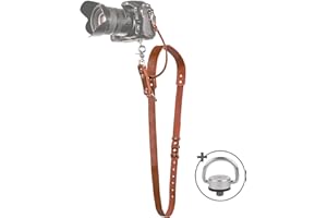 C COIRO Leather Camera Strap for One Camera - Professional Single Leather Camera Harness for Photographers Quick Release Gear DSLR