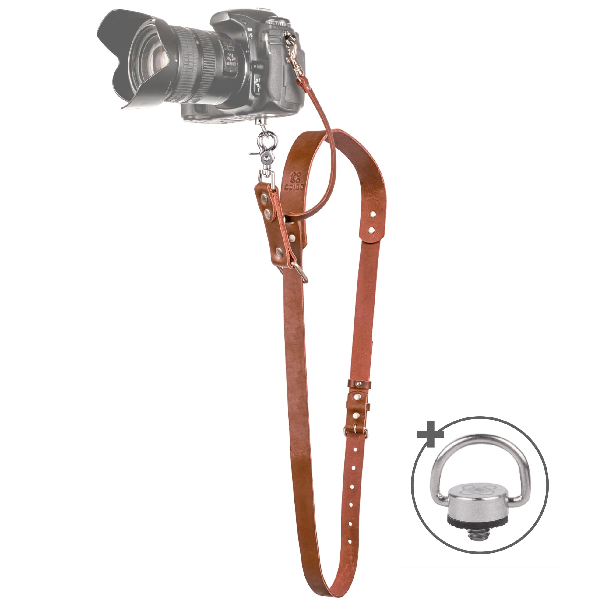 DOSNTO Camera Strap Accessories for One Camera - Professional Single Leather Harness Shoulder Strap Solo Camera Quick Release Gear for DSLR/SLR ProInStyle Strap (Tan)