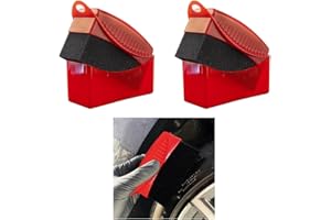 Augeny 2PCS Tire Dressing Applicator, Reusable Car Tire Shine Sponge Applicator Pad with Lid, Durable Foam Auto Wheel Detailing Applicator for Vehicle Waxing Polishing Cleaning (Red)