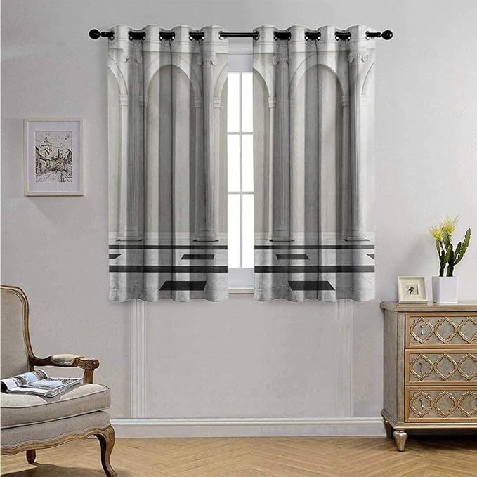 Pillar Customized Curtains Antique Theme Classical Interior with Ionic