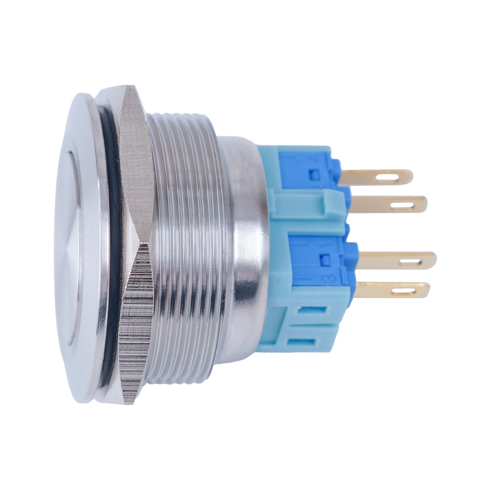 Larcele Push Button Switch 28mm Waterproof Momentary Metal DIY Switch,Large Size,1 Piece JSANKG-15