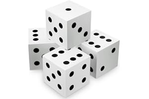 Shappy 4 Pieces 3.5 Inch Foam Dice Cube Jumbo Dice with Number Dots Big Giant Foam Large Cube for Christmas Game Math Classroom Party Favors Bag Stuffers(White)