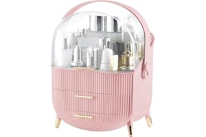 GLTAYLMY Makeup Organizer for Vanity, Cosmetics Skincare Organizers with Lid and Drawers, Cosmetic Display Cases for Countertop Bathroom Dresser, Ideal Gifts for Women