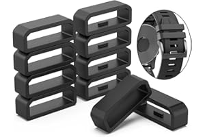 RYUKICY 10pcs 22MM Replacement Fastener Rings Compatible with Garmin Instinct 1/2/ Fenix 5/5Plus /6/7 Silicone Connector Security Loop Keepers Ring for Forerunner 935 945 955 Watch Band Keeper Loops/Retainer