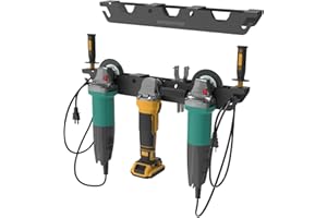UNITEDPOWER Angle Grinder Holder - 3 Bay Angle Grinder Rack/Stand Storage Rack with Cord Hanger, Wall mount Bracket for Cutters Polishers, Garage and Workspace.