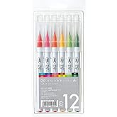 Zig Clean Color Real Brush Markers, Multicolor, 12-Pack (RB600012)