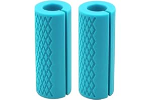 AIKESIWAY Thick Dumbbell & Barbell Grips for Weightlifting - High-Density Silicone Rubber, Non-Slip Gym Grips for Muscle Growth, Hand Stress Relief, Arm Blaster Adapter (1 Pair)