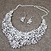 Yuhuan Women Alloy and Crystal Butterfly Necklace and Earring Set Color (Silver)